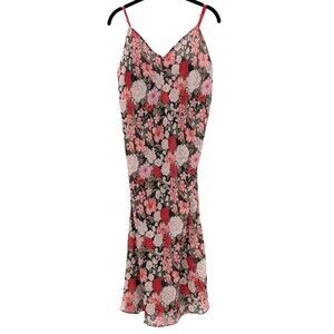 Murano Sleepwear Vintage Floral Sheer Slip Dress Nightgown Chemise Pajama Large